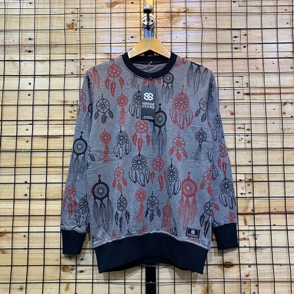 [COD] Sweater Pria Wanita Crewneck Distro Bandung-Dream abu
