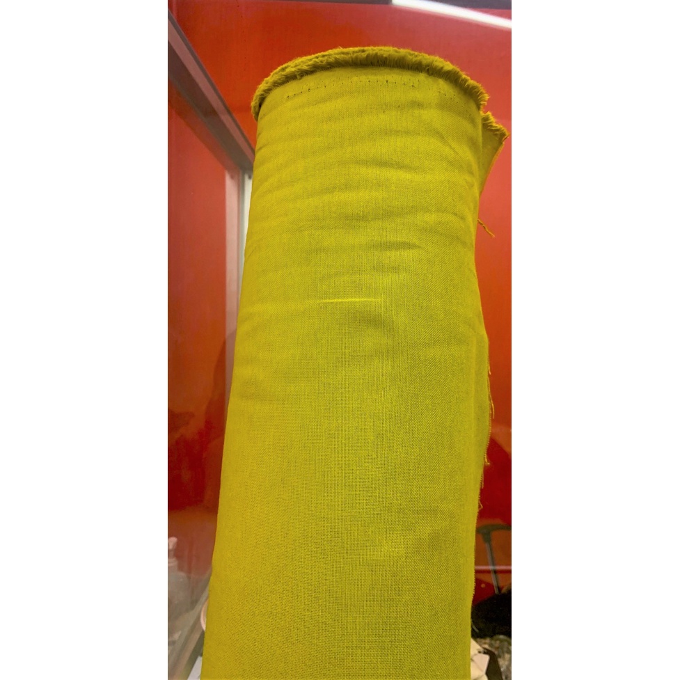 Kain LINEN RAMI Kualitas Premium bahan katun linen-LEMON