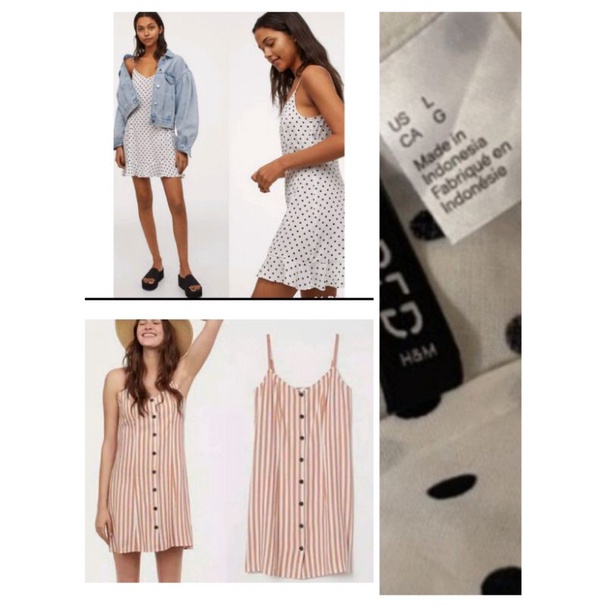 Dress Wanita H&amp;M Polkadot Ruffle Original Branded