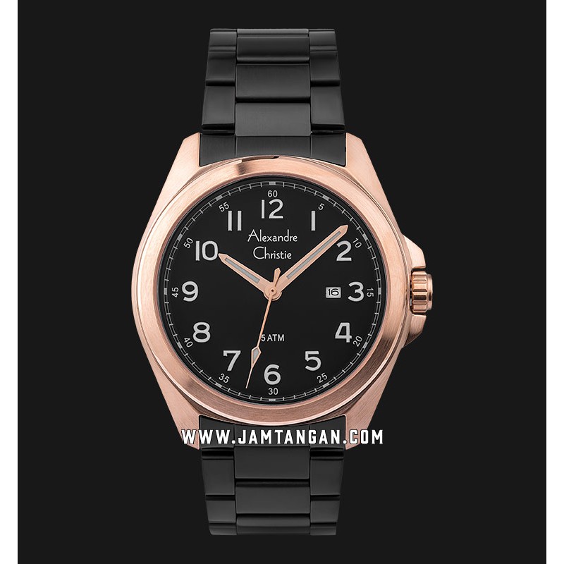 Alexandre Christie AC 6540 MD BBRBA Men Black Dial Black Stainless Steel Strap