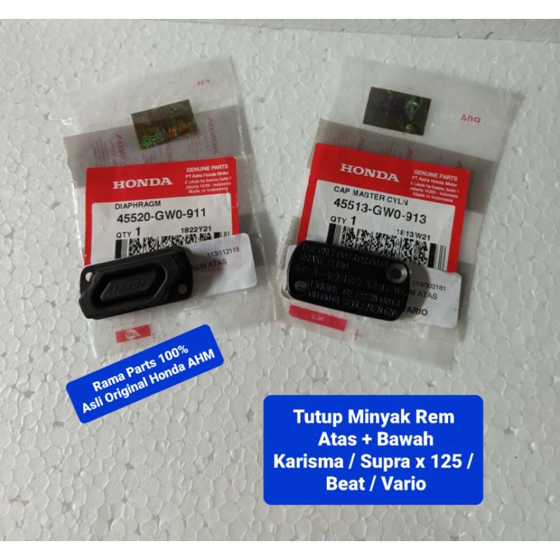 45513 - GWO - 931 / 45520 - GWO - 911 Tutup Minyak Rem Atas & Bawah HONDA KARISMA / SUPRA X 125 / BE