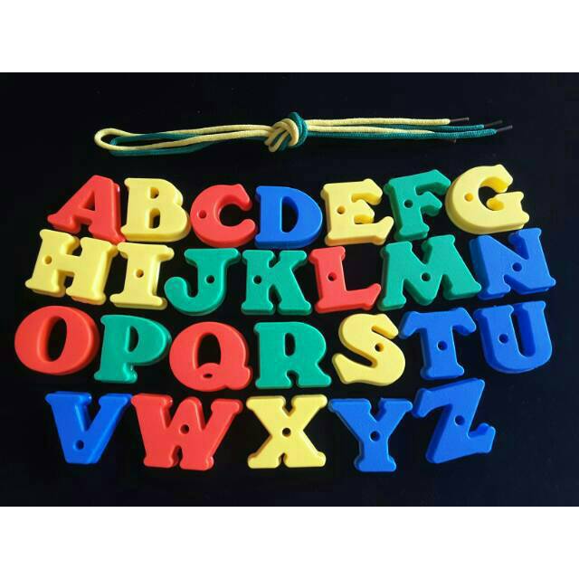 Huruf ABC Plastik - Mainan Edukasi Anak Lego Ronce Toples