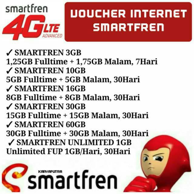 Voucher Smartfren Unlimited Non Stop 1gb 2gb 3gb 4gb 5gb 6gb 10gb 16gb 30gb 60gb Shopee Indonesia