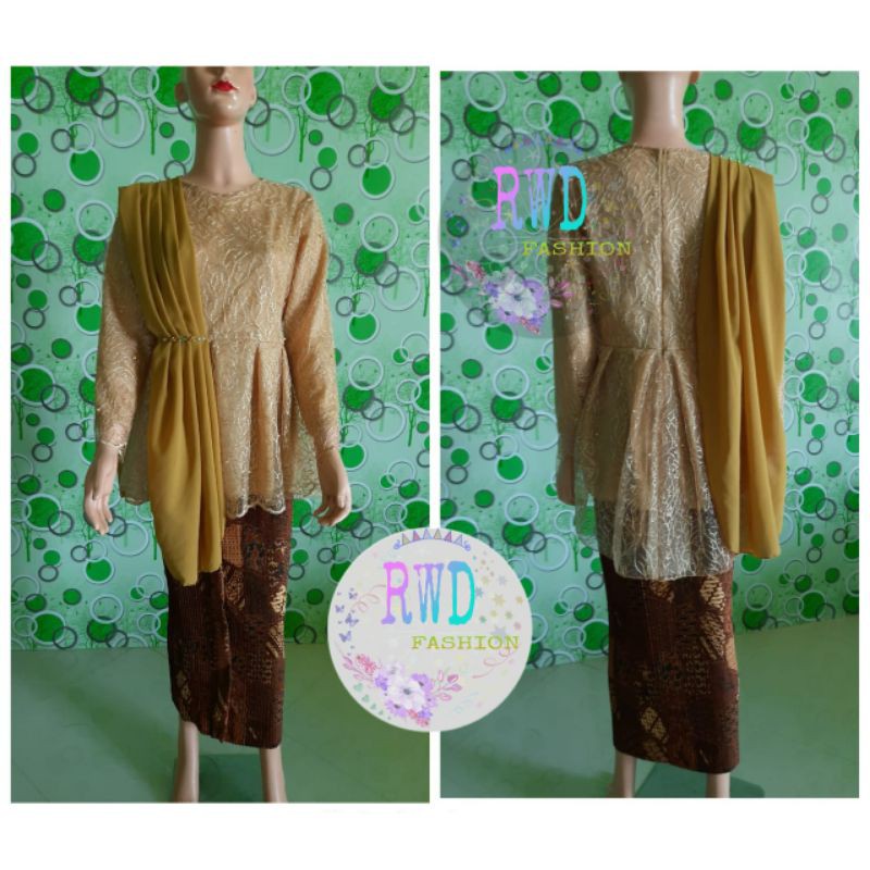 TERMURAH KEBAYA SLENDANG,KEBAYA MAURA,KEBAYA TILE,TERBARU,WISUDA,COUPLE ROK KEMEJA-2