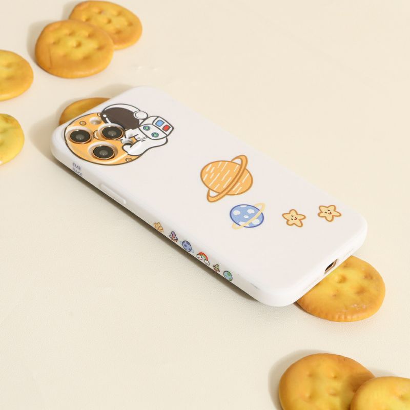 Astronot Cute Couple Cartoon Soft Case Edge Lens