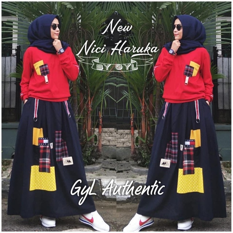 GYL AUTHENTIC -SETELAN HARUKA ,Setelan Rok santai ,setelan wanita Set rok kekinian santai casual (HA