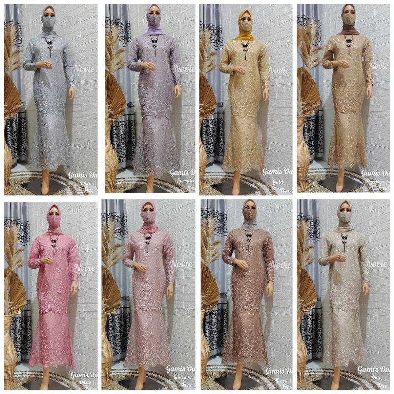 gamis duyung  modern brokat tulle manohara nk / gamis modern / kebaya muslim / kebaya wisuda / gamis