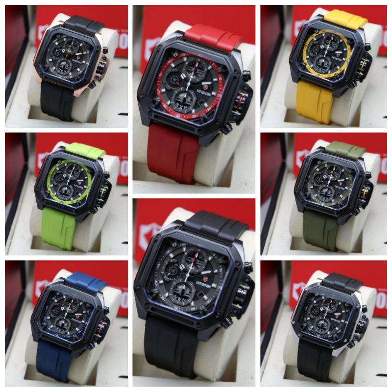 JAM TANGAN EXPEDITION PRIA E 6812 RUBBER ORIGINAL GARANSI RESMI/JAM EXPEDITION COWOK E6812