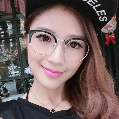 Setengah bingkai kacamata bingkai logam retro pria dan wanita bingkai kacamata