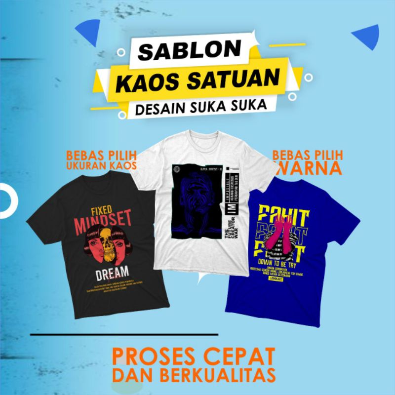 Sablon Satuan Desain Sendiri Custom Kaos Sablon Kaos Santri Sablon Satuan Murah Kaos Desain Foto