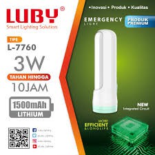 Senter Luby LED emergency L-7760 3 watt dengan lampu body L7760