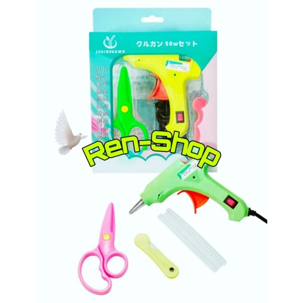 

Paket Tembak Glue Gun Switch 20Watt Free Lem+Gunting+Cutter Yosinogawa