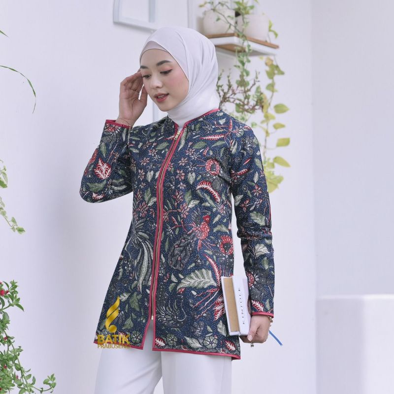 Blouse Jovanka baju atasan batik kerja  dari Batik Wanita Prabuseno  Asli Solo Model 2in1 bisa jadi 