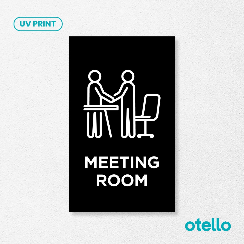 Otello Sign Ruang Meeting Room Label Akrilik Tempel Signage Petunjuk Nama Ruangan Tanda Penanda Dinding Pintu Ruangan Acrylic Plat Aklirik