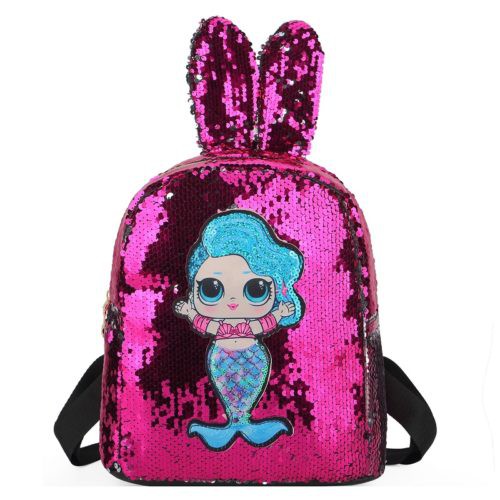 GI 550 RISCE RANSEL SEQUIN ANAK LED TELINGA KELINCI LITTLE MERMAID JAKARTA BATAM JTF