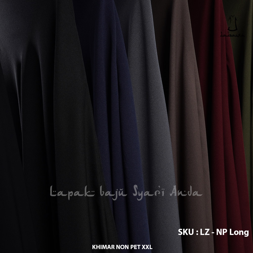 Khimar Syari Jumbo Square ( Cutting bawah Kotak ) Non Pet XXL 120 x 140 Ity Crepe - Labasa Ori | Bergo Syari Jumbo