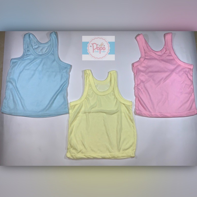 Kaos Dalam Bayi/Kaos Singlet Bayi warna polos (6pcs)