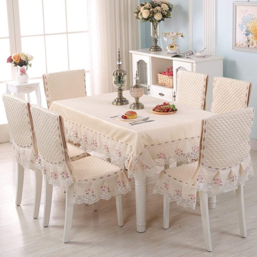 Taplak Meja Pesta Persegi + 6 Set Sarung Kursi + 6 Set Bantalan Kursi