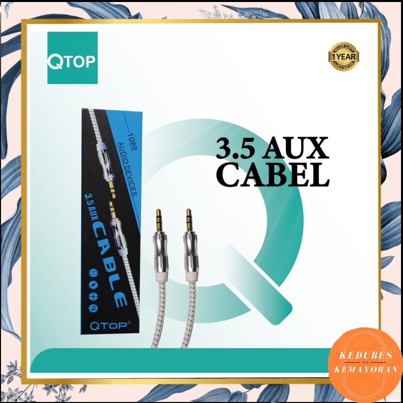 Kabel AUX 1M QTOP 1x1 / kabel audio QTOP 1x1 panjang 1M high quality [kk]