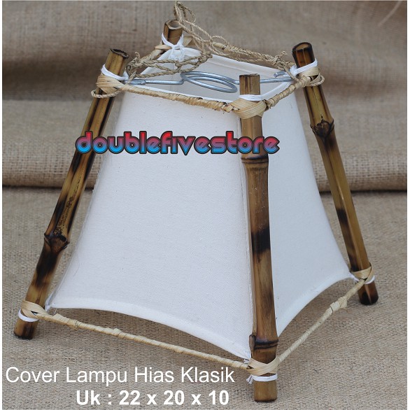 Kap Lampu Hias Bambu Kap Lampu Hias Gantung Klasik Bambu Segitiga Tradisional Uk 25 x 15 x 15