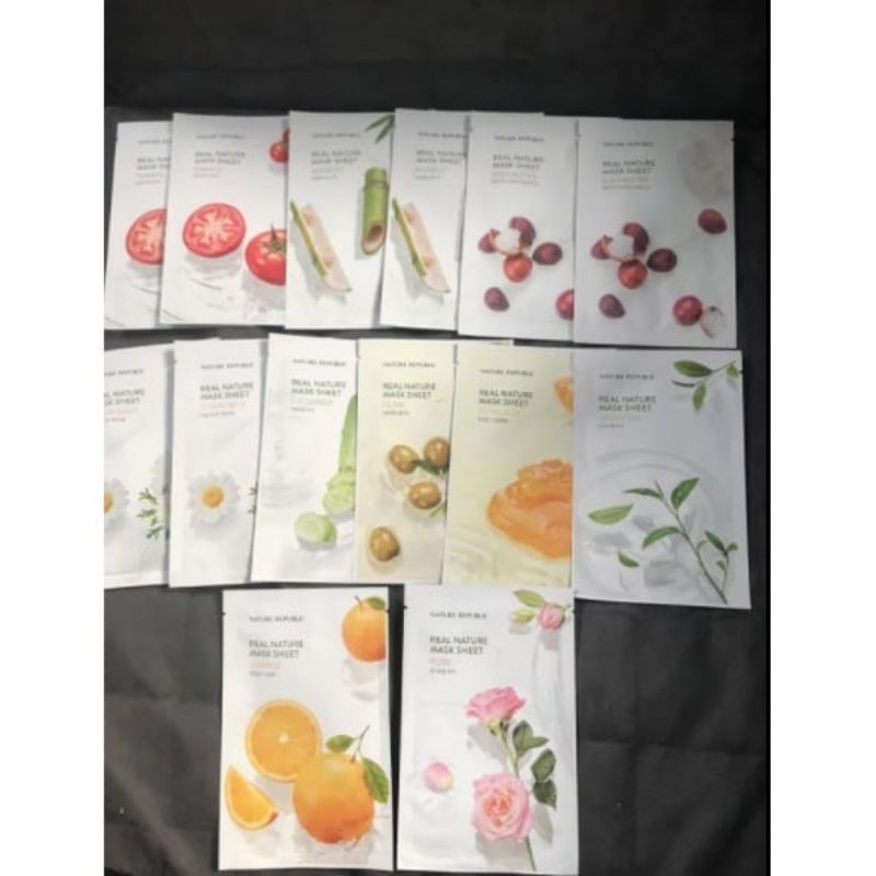 NATURE REPUBLIC real nature mask sheet 23ml masker perawatan wajah all varian