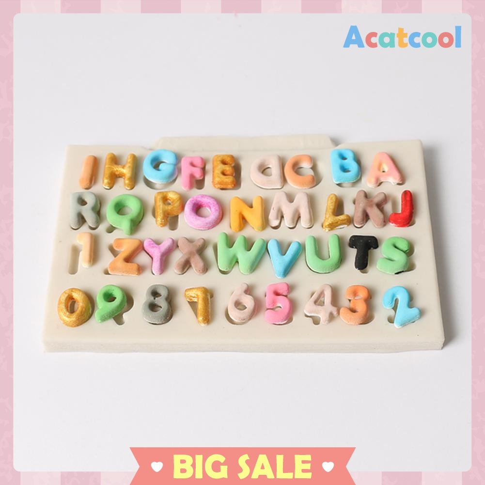Letters Silicone Fondant Cake Mold DIY Chocolate Baking Decor Moulds Tools