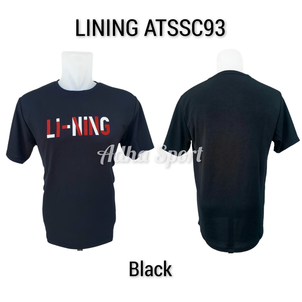 Kaos Badminton Lining ATSSC93 /ATSSC 93 Black Original Adha sport