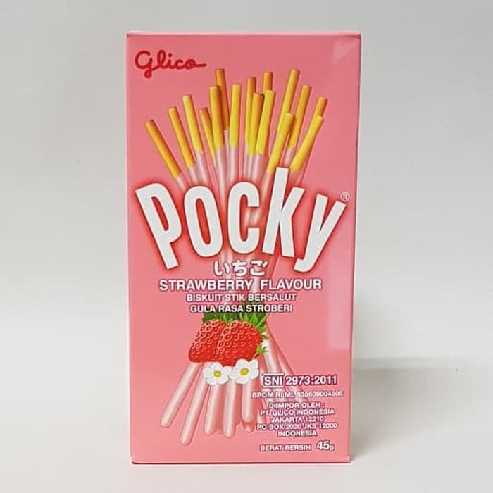 Glico Pocky Stick Strawbery 45gr/ Glico pocky stick chocholate 45 gram