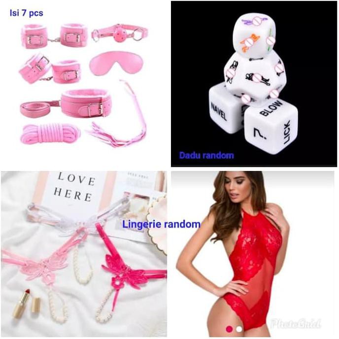 paket komplit lengkap borgol love, dadu, lingerie sexy