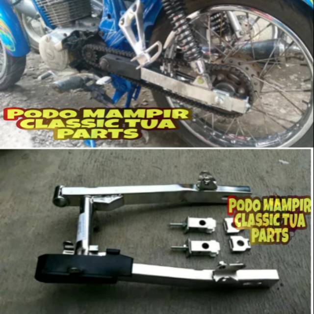 Swing Arm  kaze  crom lengkap setelan rantai karet original 