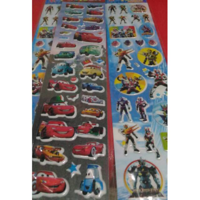 

Stiker the cars and power rangers sticker karakter anak