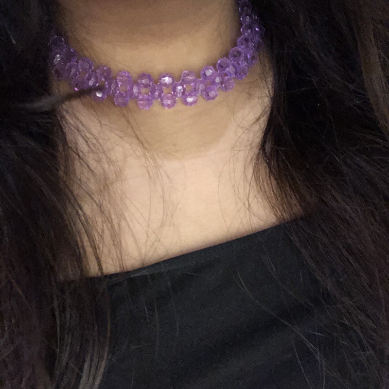gemilau purple / kalung manik / kalung manik manik / kalung monte / kalung korea