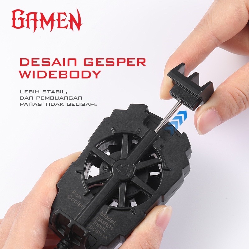 GAMEN Fan Cooler Radiator Pendingin HP Cooling Fan Gaming GMR01 Original - Garansi 1 Tahun Smartphone Cooling Fan Kipas Pendingin Radiator Cooler Pendingin Handphone Fan