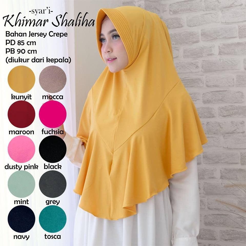 Khimar Dewasa Shaliha by Dianhijab.id - Bahan Jersey Crepe Premium Hijab Instan Jilbab Dewasa Kekinian Adem Nyaman Dipakai Bisa Cod