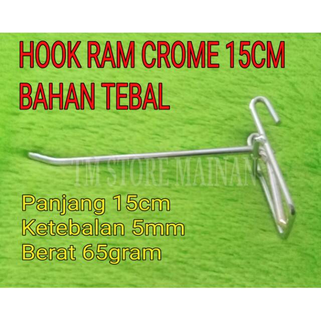 Hook Ram Crome 15cm Bahan Tebal Display Gantungan Dinding