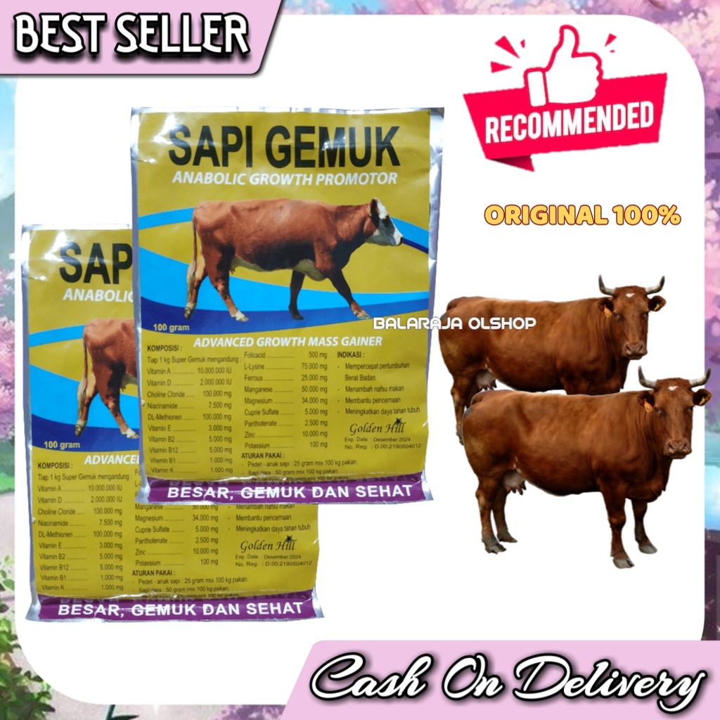 VITAMIN PENAMBAH NAFSU MAKAN DAN PENGGEMUK BADAN SAPI KERBAU KAMBING - SAPI GEMUK