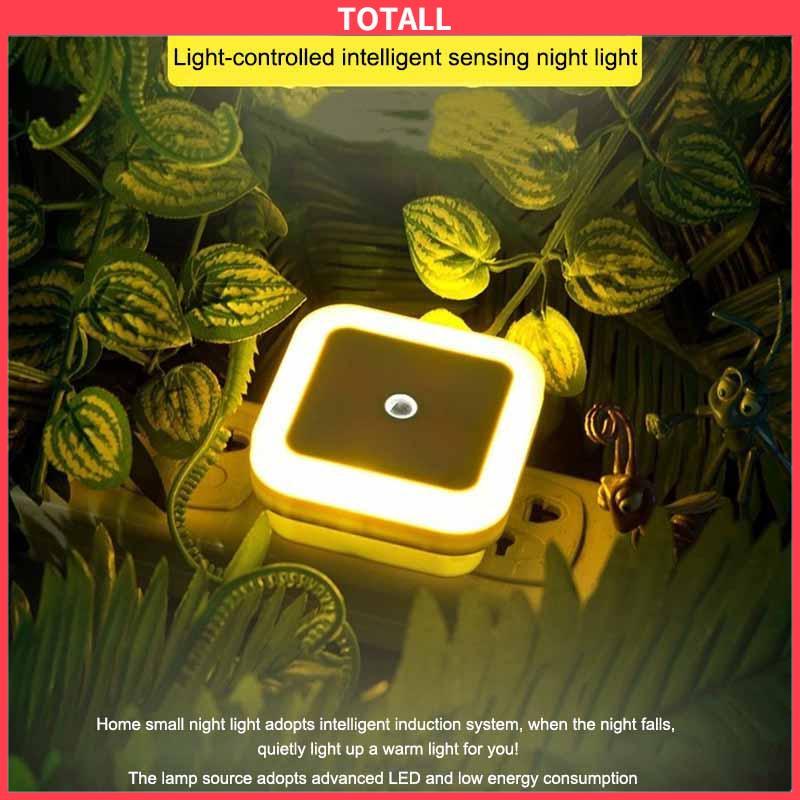 COD Induksi Night Light Control Plug-In Cerdas Cahaya Cahaya Lampu Lampu Bulat Ledut Bulat-Totall