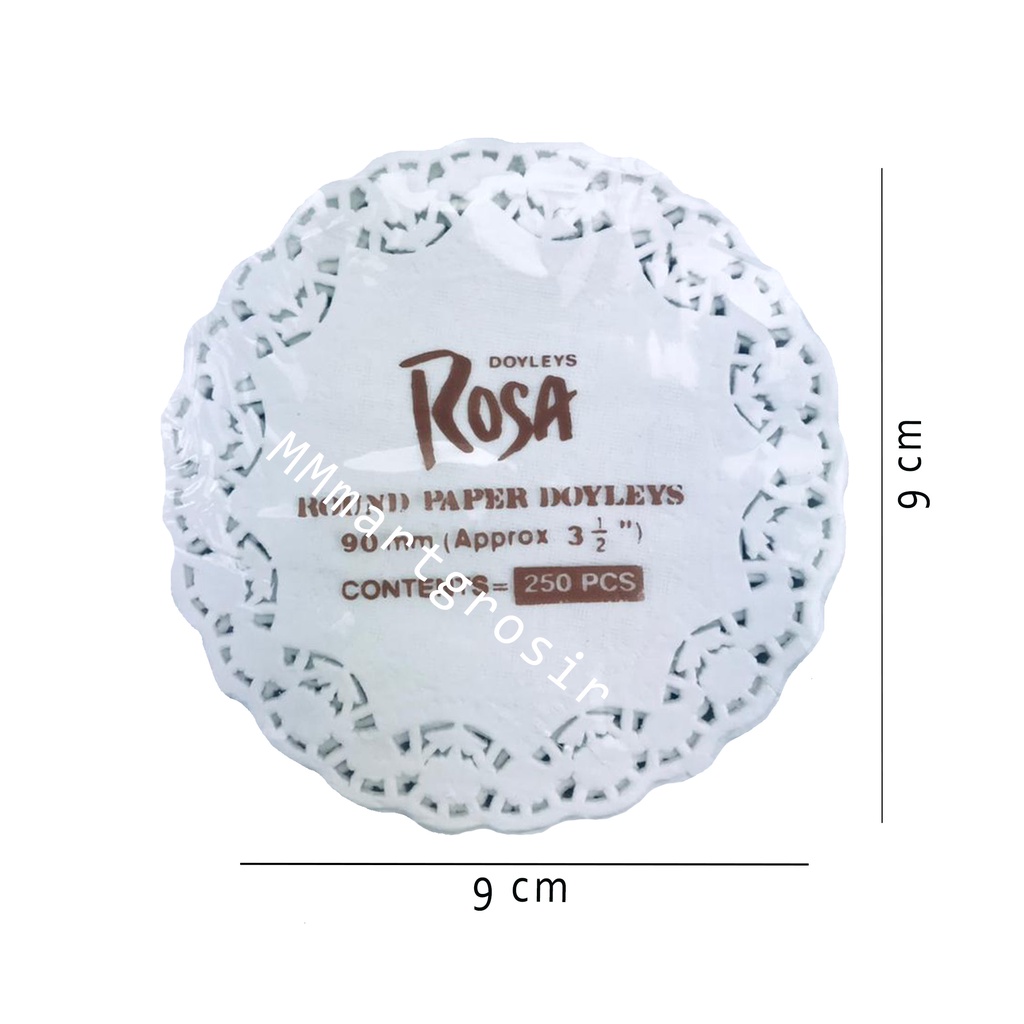 Doyleys Rosa 90mm / Alas Renda Kertas / Alas Serbaguna / 3.5 inch 250pcs