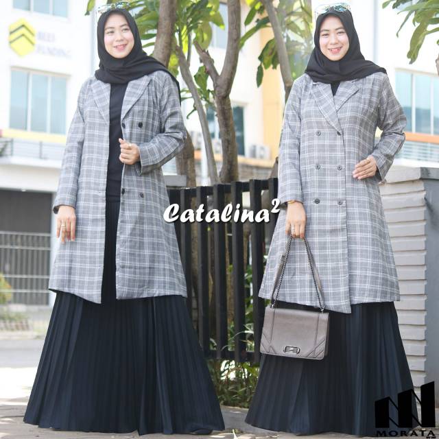 Set Tunik Rok Plisket Catalina ori Morata