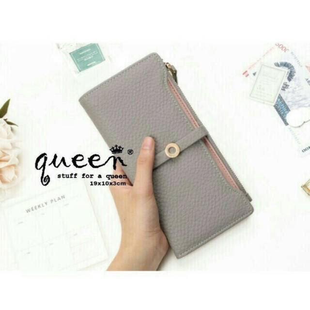 Dompet tali lipat selempang slempang clip sleting klip magnet muat banyak imut lucu korea merah biru nude pink hitam promo diskon cewek wanita