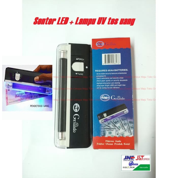 Money Detector Uang Palsu Detektor Bank Toko Portable Lampu uv GAXINDO