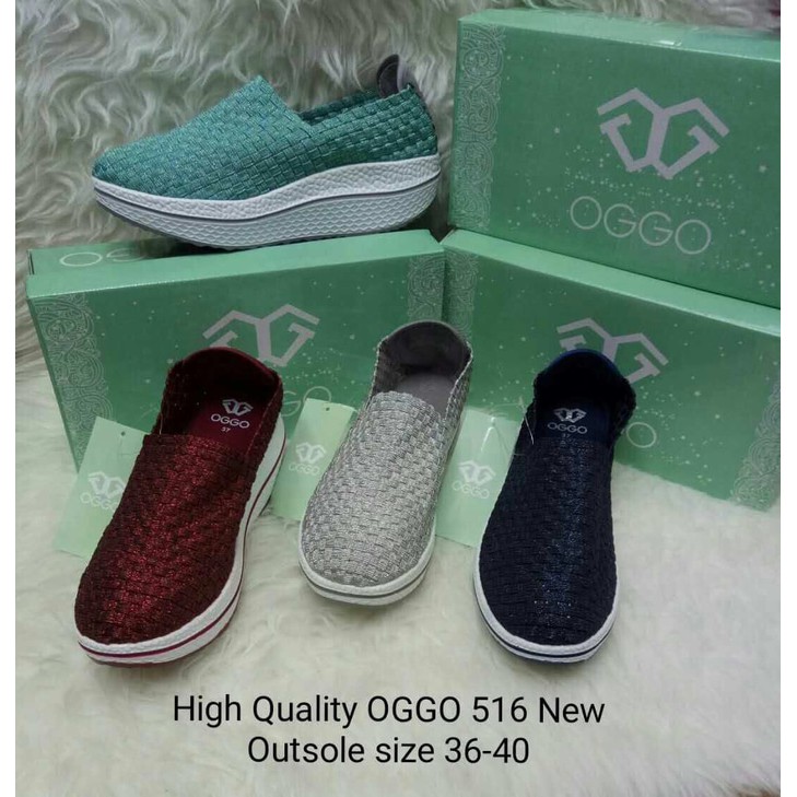 Sepatu Rajut Anyaman Wanita OGGO Wedges 516 with New Outsole