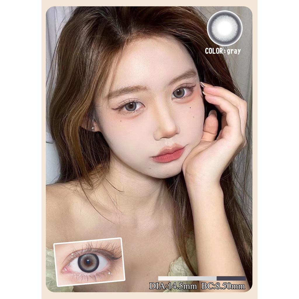 （COD）1 pasang lensa kontak berwarna diameter 14.2 MM soflens soflen softlens soflens grey soflens hitam soflens brown soflen murah