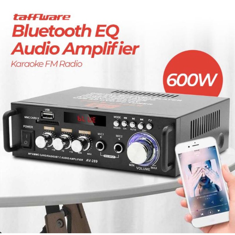 Amplifier Bluetooth 600W EQ Audio Karaoke Home Theather FM Radio