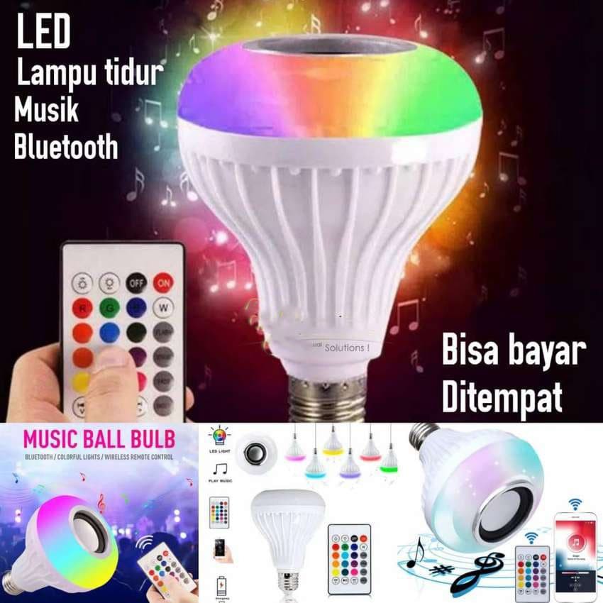 Bohlam Speaker Musik Bluetooth 2 in 1 Lampu Speaker LED