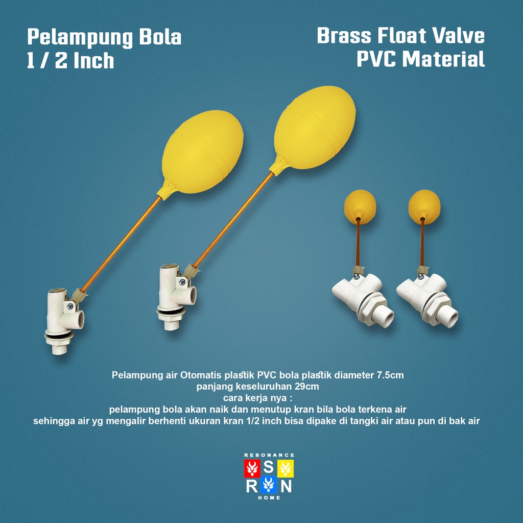 Pelampung Air Pvc 1/2 Inch Bola Pelampung Toren Resonance Home