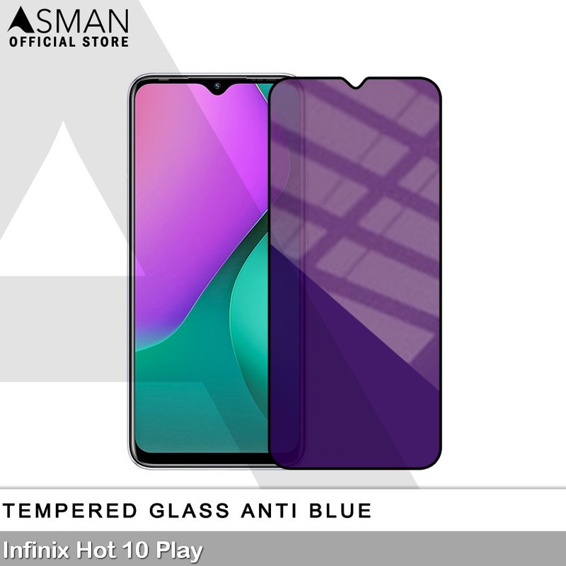 Tempered Glass Blue Light Full Lem Infinix Hot 10 Play Anti Radiasi Screen Protector