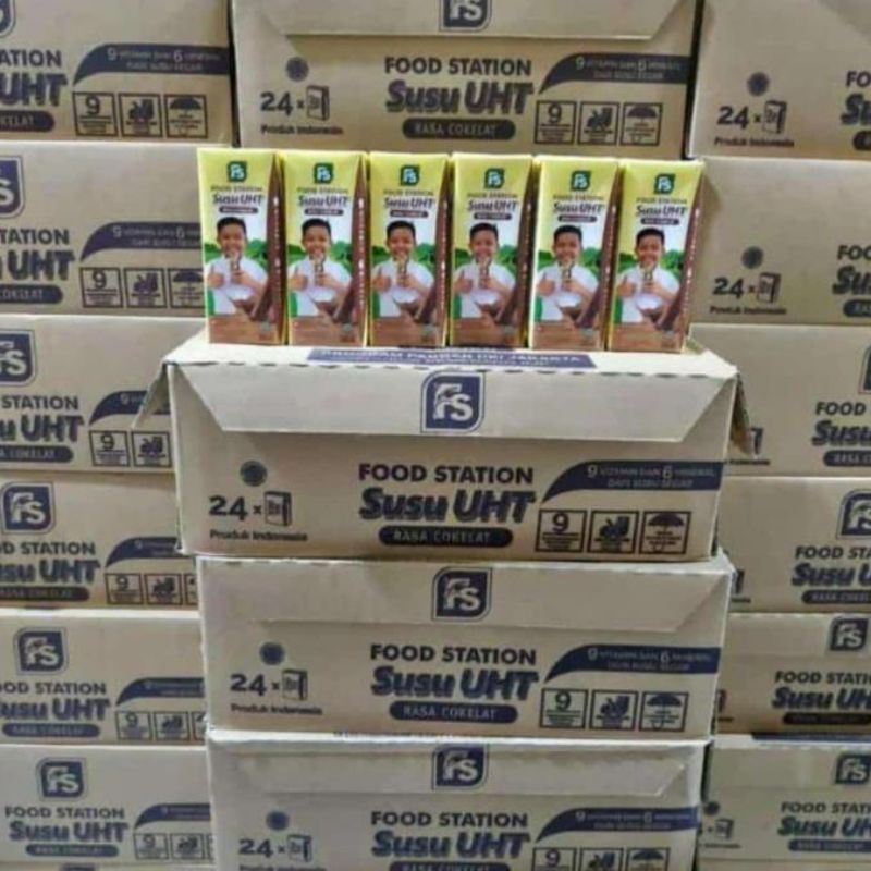 

Susu FS Food Station isi 24x200ml coklat/full cream khusus gojek