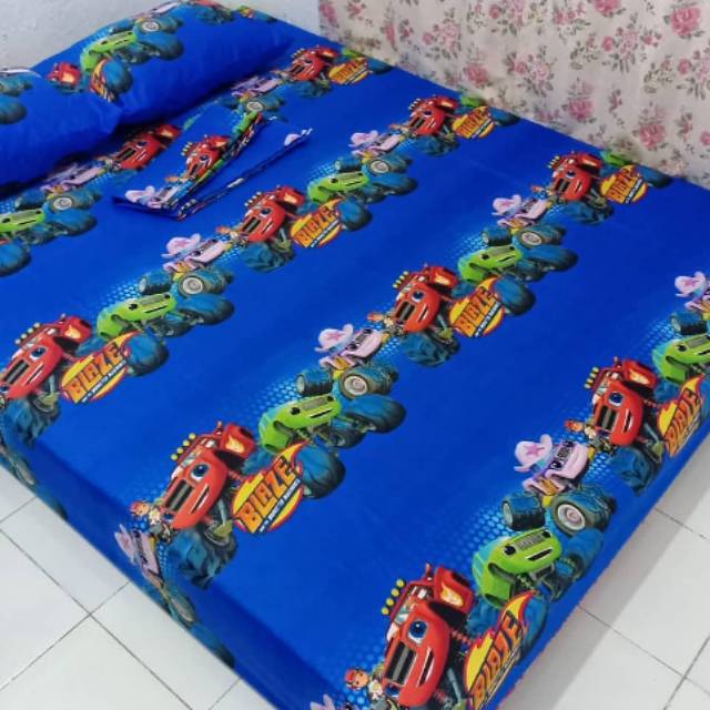  GROSIR  Sprei Seprei Murah  motif karakter Mobil  Car Blaze 