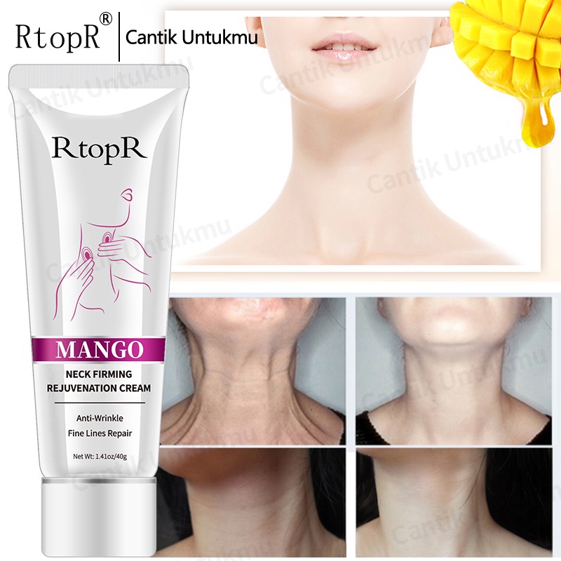 RtopR Mango Neck Firming Rejuvenation Cream Anti Wrinkle Remove Neck Mask Nourishing Whitening Mild Peeling Beauty Neck Care 40g